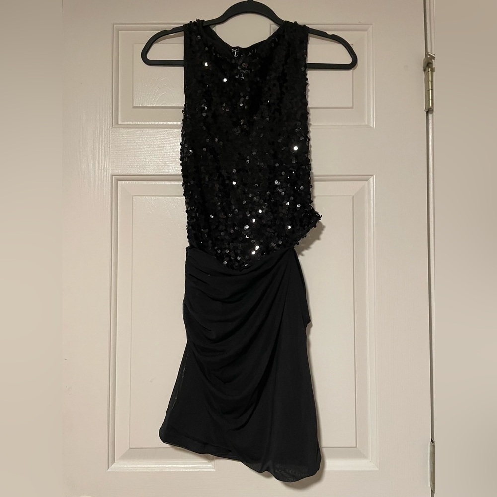 Peppermayo Black Sequin Cutout Mini Dress - Picture 5 of 9